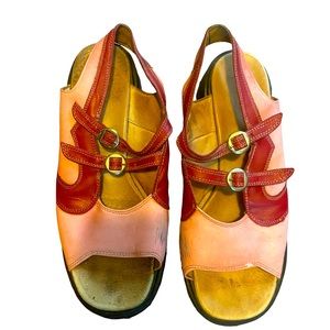 Women’s Pink & Red Buckle Sandals